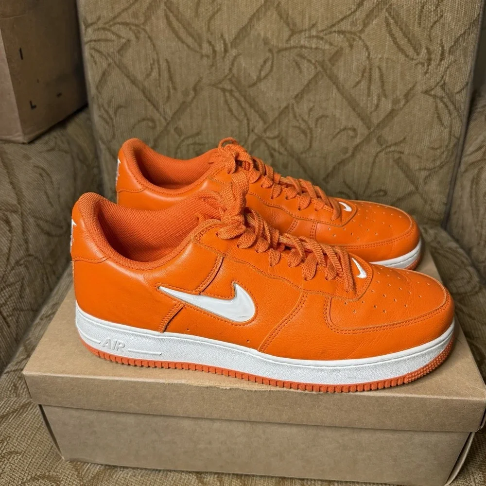 Nike Air Force 1 Jewel Color of the Month Safety Orange Mens Size 12 FJ1044-800